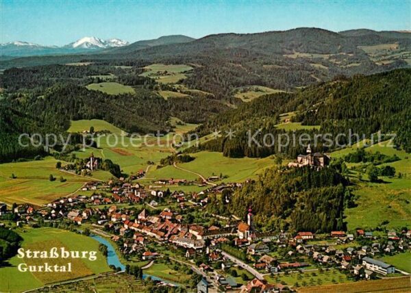 Strassburg Kaernten im Gurktal Fliegeraufnahme