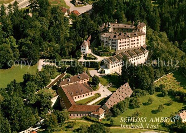 Innsbruck Schloss Ambras Fliegeraufnahme