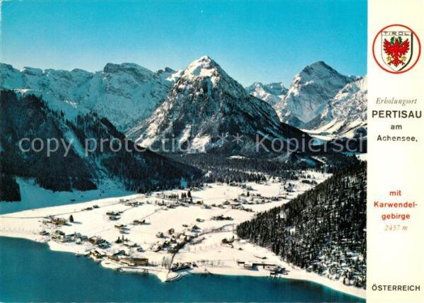 Pertisau Achensee Winterpanorama mit Karwendelgebirge Fli