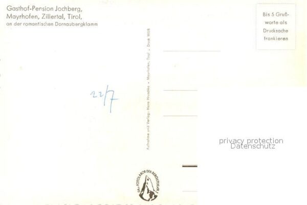Mayrhofen Zillertal Gasthof Pension Jochberg Donaubergklamm – Bild 2