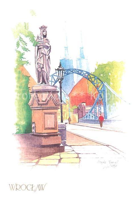 Wroclaw Most Tumski Dombrücke Künstlerkarte