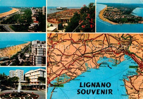 Lignano Teilansichten Strand Fliegeraufnahme La
