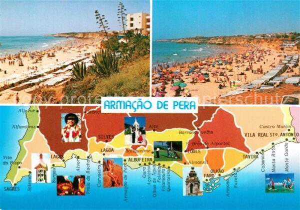 Armacao de Pera Landkarte Algarve Strand