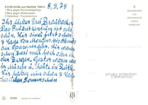 Seefeld Tirol Ortsansicht mit Kirche Blick gegen Karw – Bild 2
