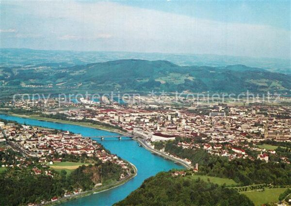 Linz Donau Fliegeraufnahme