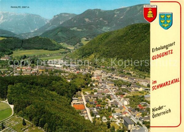 Gloggnitz Niederoesterreich Schwarzatal Alpenpanorama Fliegeraufnah