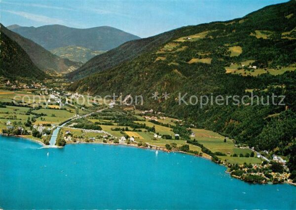 Doebriach Millstaettersee mit Autocamp Fliegeraufnahme