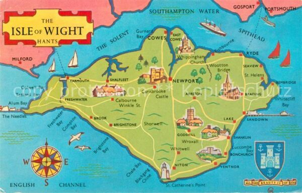 Isle of Wight UK Panoramakarte