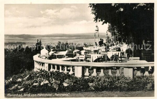 Marienbad Tschechien Boehmen Blick vom Höhenhotel Panorama