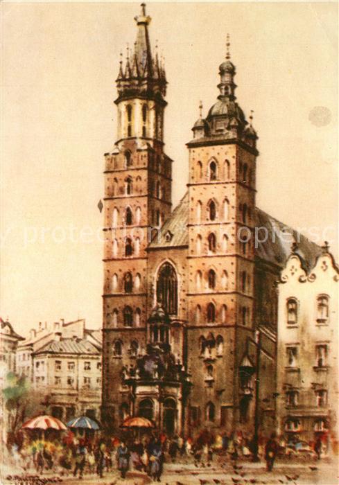 Krakow Krakau Kirche Künstlerkarte