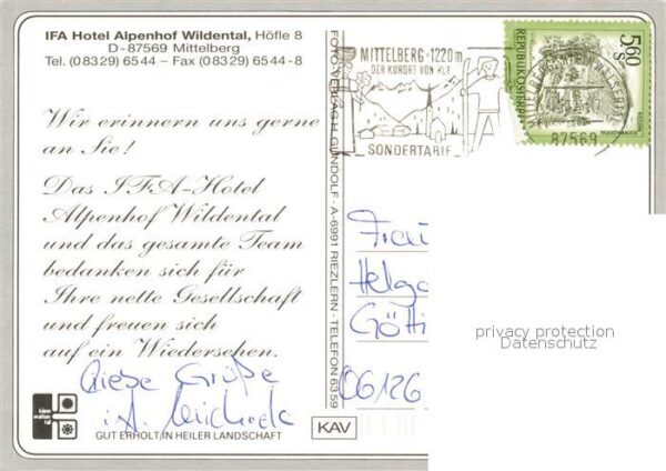 Mittelberg Vorarlberg IFA Hotel Alpenhof Wildental – Bild 2