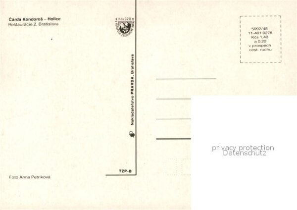 Bratislava Pressburg Pozsony Carda Kondoros Holice – Bild 2