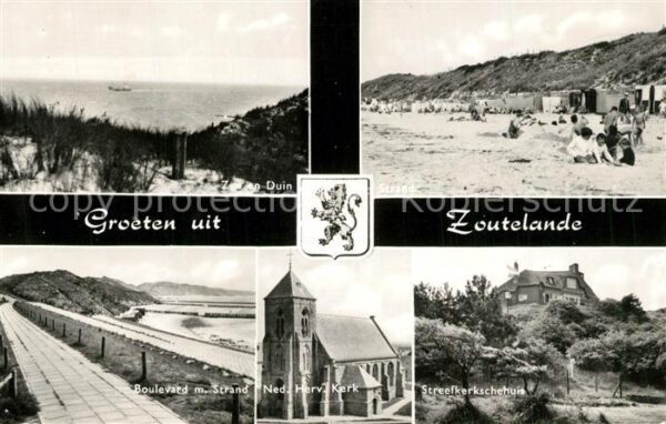 Zoutelande Duin Boulevard mit Strand Ned Herv Kerk