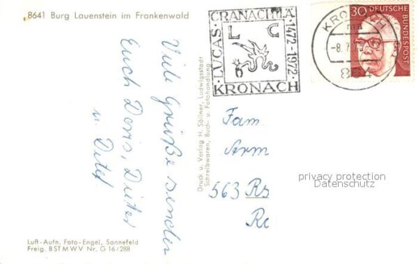 Kronach Oberfranken Burg Lauenstein im Frankenwald Fliegera – Bild 2