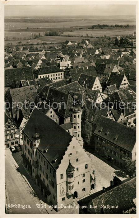 Noerdlingen Blick vom Daniel mit Rathaus