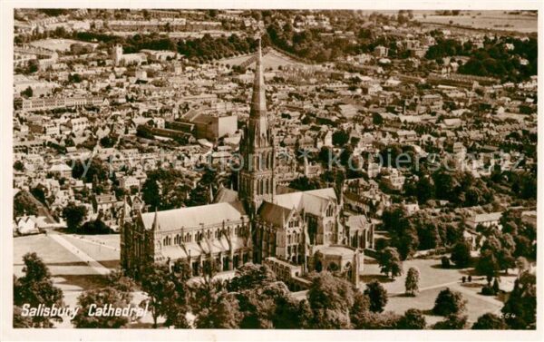 Salisbury Wiltshire Cathedral Air view
