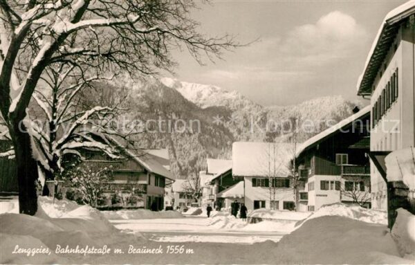 Lenggries Bahnhofstrasse mit Brauneck