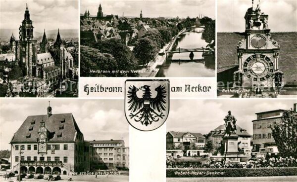 Heilbronn Neckar St Kilian Stadtblick Rathaus Uhr Altes