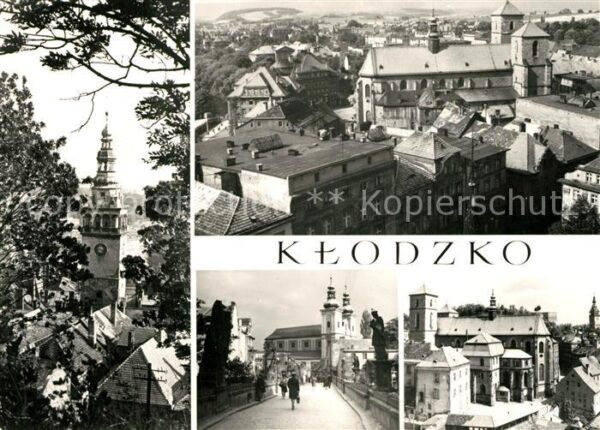 Klodzko Wieza ratuszowa Widok ogolny Most gotyc
