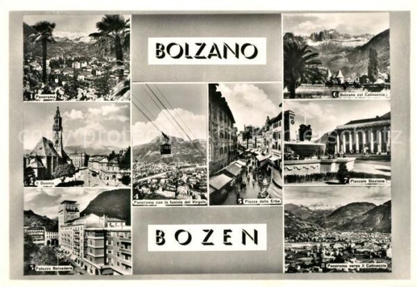 Bozen Suedtirol Panorama Pfarrkirche Hochhaus Schwebeba