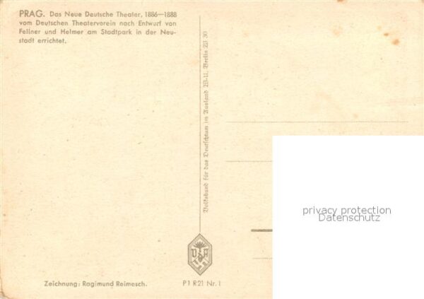 Prag Prahy Prague Neues Deutsches Theater Entwurf – Bild 2