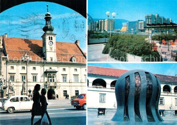 Maribor Marburg Drau Rathaus Teilansicht Monument