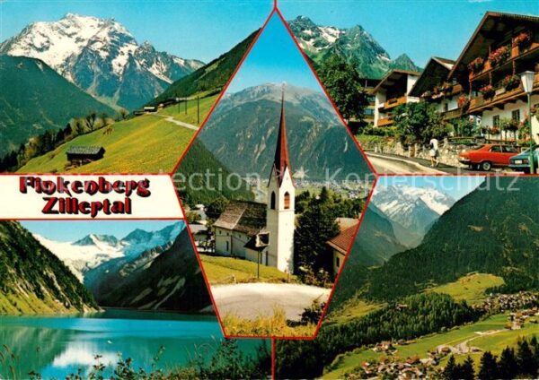 Finkenberg Tirol Panorama Dorfpartie See Kirche