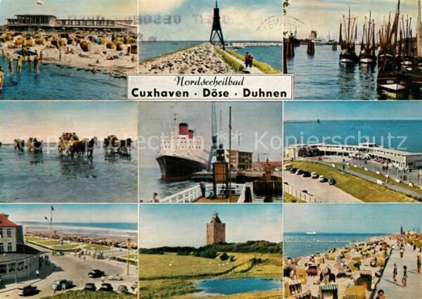 Cuxhaven Doese Nordseebad und Duhnen Strand Mole Leuchtturm Wattf