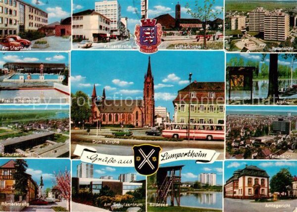Lampertheim Bergstrasse Stadthaus Lutherkirche Freibad Domkirch