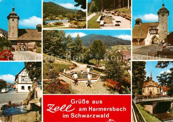 Zell Harmersbach Stadttor Park Fachwerkhaus Brunnen Brüc
