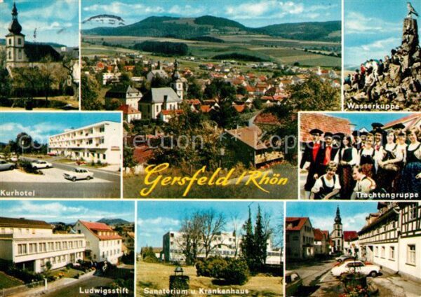 Gersfeld Rhoen Kirche Panorama Wasserkuppe Kurhotel Tr