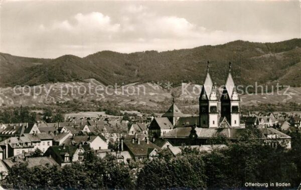 Offenburg Teilansicht mit Kirche
