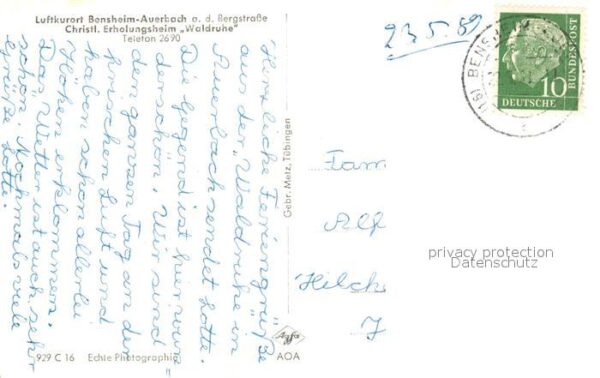 Auerbach Bergstrasse Christl Erholungsheim Waldruhe – Bild 2