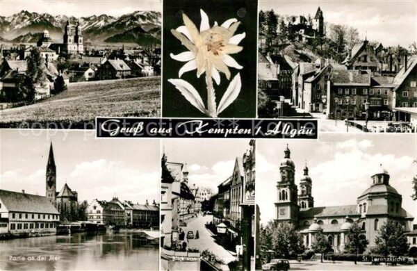 Kempten Allgaeu Schloss Burghalde Illerpartie St Lorenz