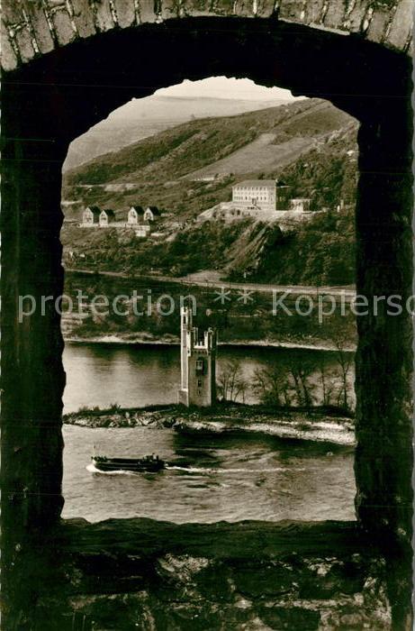 Bingen Rhein Mäuseturm mit Deutscher Jugendherberge