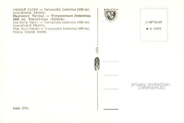 Tatranska Lomnica Grandhotel Praha – Bild 2