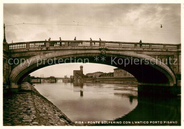 Pisa Ponte Solferino con l’antico porto pisa