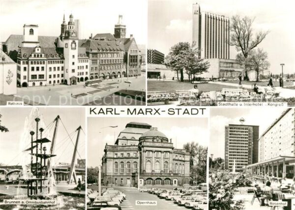Karl-Marx-Stadt Rathaus Stadthalle Interhotel Kongress