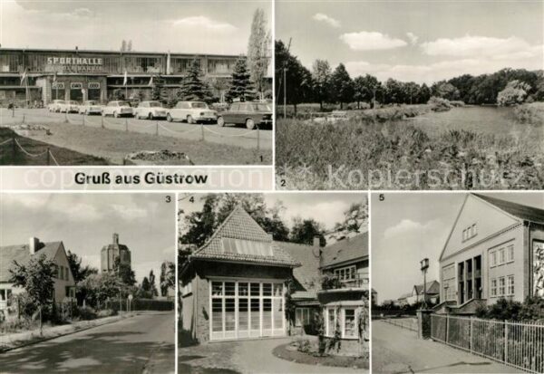 Guestrow Mecklenburg Vorpommern Sporthalle Rudolf Harbig Promenade Gene