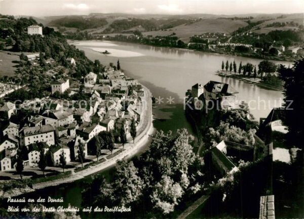 Passau Blick von der Veste Oberhaus auf das Dr