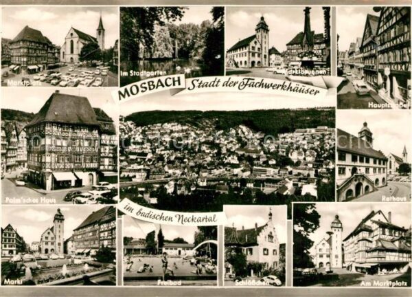 Mosbach Baden Marktplatz Stadtgarten Marktbrunnen Hau