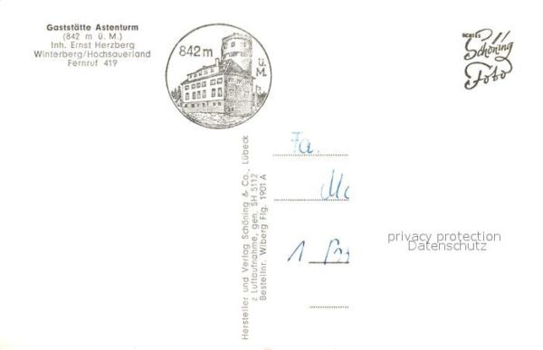 Winterberg Hochsauerland Gaststätte Astenturm Landschaftspanoram – Bild 2