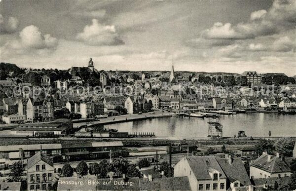 Flensburg Panorama Blick auf Duburg
