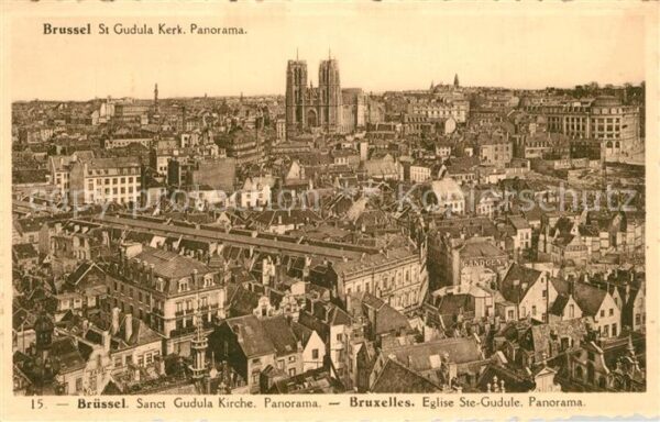 Bruessel Bruxelles Panorama Sankt Gudula Kirche Eglise Sai