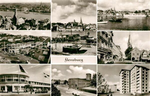 Flensburg Stadtpanorama Omnibusbahnhof Deutsches