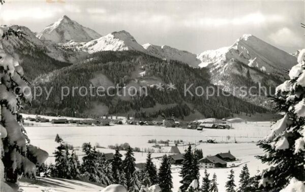 Tannheim Tirol Winterpanorama mit Blick zum Gaishorn A