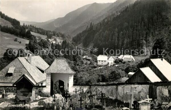 Johnsbach Steiermark Teilansicht mit Friedhof Gesäusegebirge