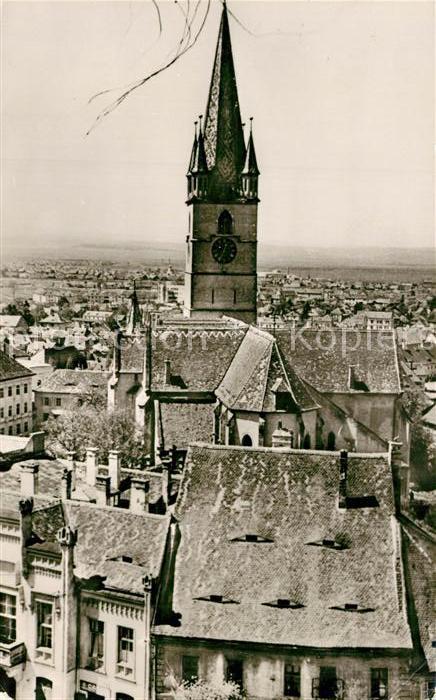 Sibiu Hermannstadt Biseria evanghelica Blick über die Alts
