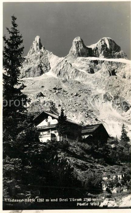 Lindauer Huette Berghütte und Drei Türme