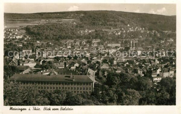 Meiningen Thueringen Panorama Blick vom Bielstein